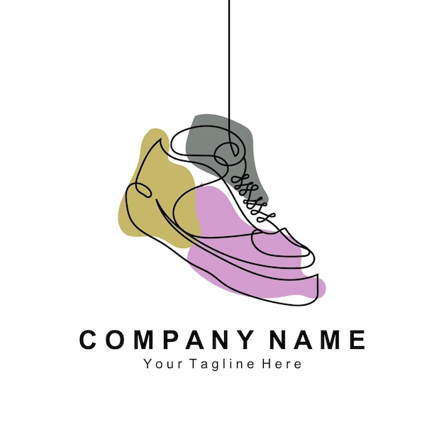 Vector sneakers shoe logo design vector illustration of trending youth footwear simple funky concept