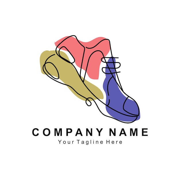 Vector sneakers shoe logo design vector illustration of trending youth footwear simple funky concept