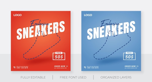 Sneakers social media post design