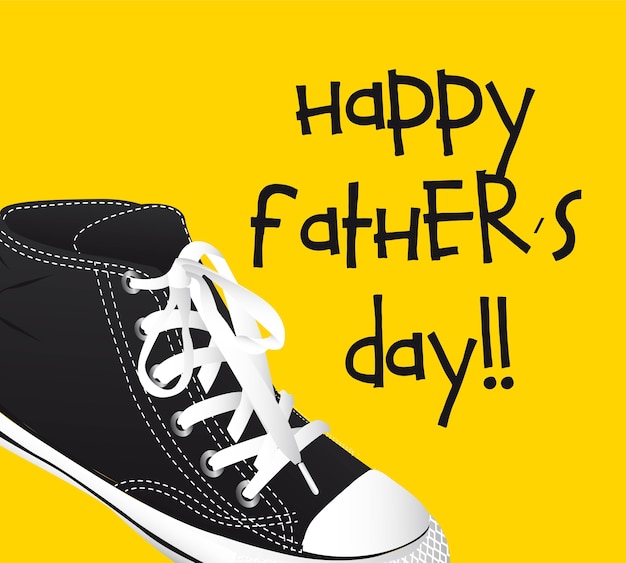 Sneakers over yellow background fathers day