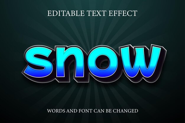 Sneeuw 3d teksteffect in gradiëntstijl