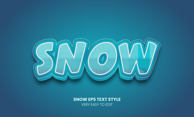 Vector sneeuw bewerkbaar teksteffect winter lettertypestijl