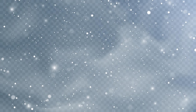 Sneeuw blizzard textuur, kerst winter achtergrond. sneeuwvlokken die in de lucht vliegen png-effect
