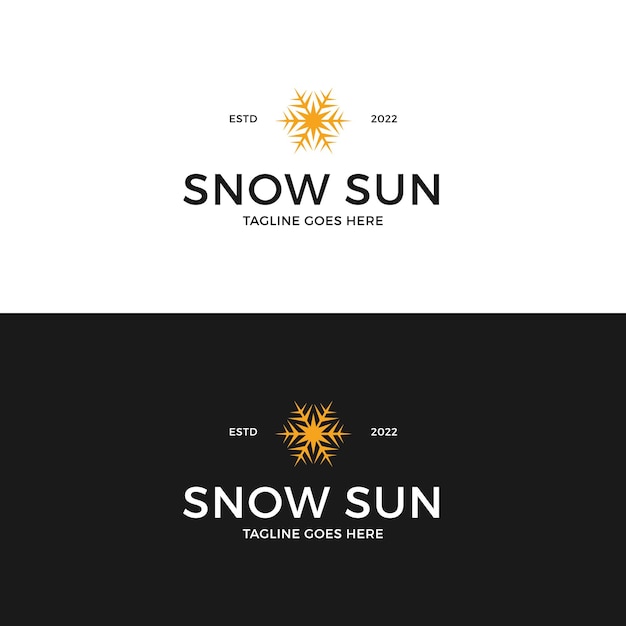 Sneeuw en zon logo ontwerp