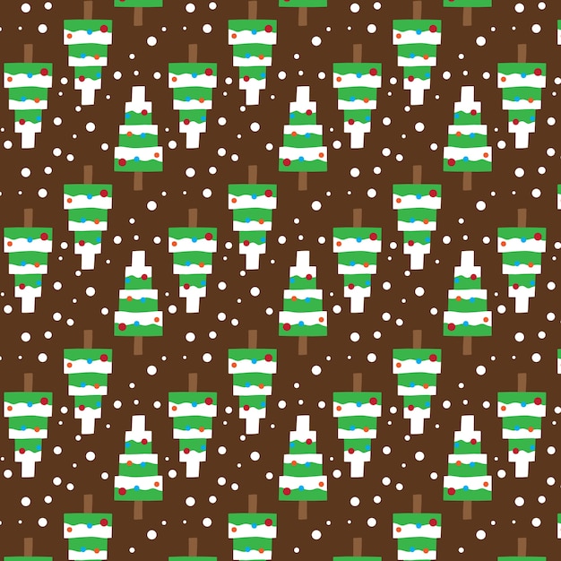 Sneeuw groen dennenboom cake patroon voor achtergrond wallpaper textuur