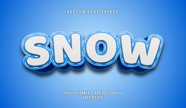 Sneeuw teksteffect, bewerkbare tekststijl
