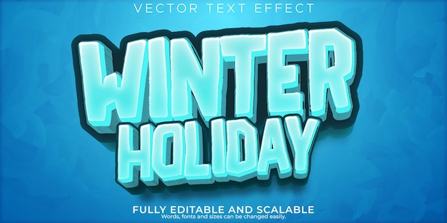 Sneeuwijs teksteffect bewerkbare winter- en game-logo-tekststijl