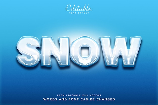 Sneeuwijseffect Bewerkbaar teksteffect