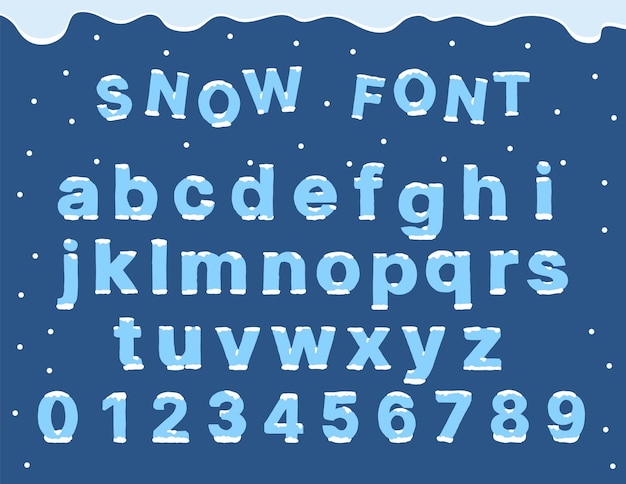 sneeuwlettertype lager voor kerstvakantie in de winter