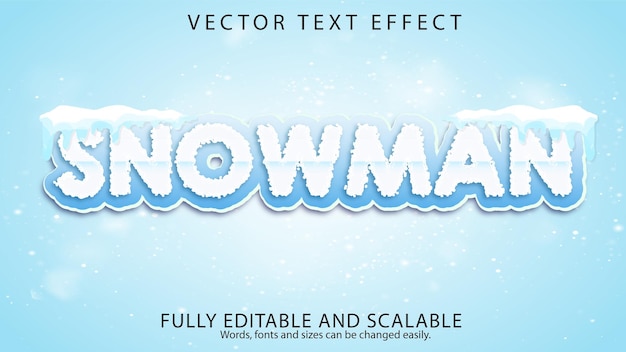 Vector sneeuwpop bewerkbare tekst