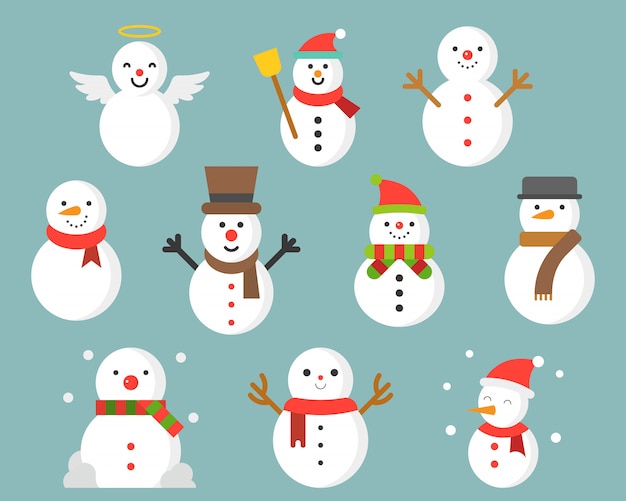 Sneeuwpop pictogram voor winter en Kerstmis