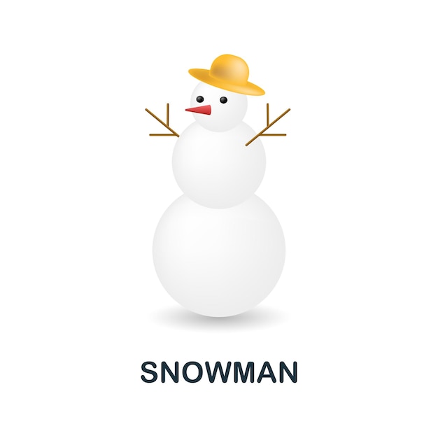 Sneeuwpoppictogram 3d illustratie uit kerstcollectie Creatief sneeuwman 3d-pictogram voor webontwerpsjablonen, infographics en meer