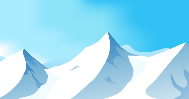 Sneeuwrijke bergen piek bergketen vector illustratie