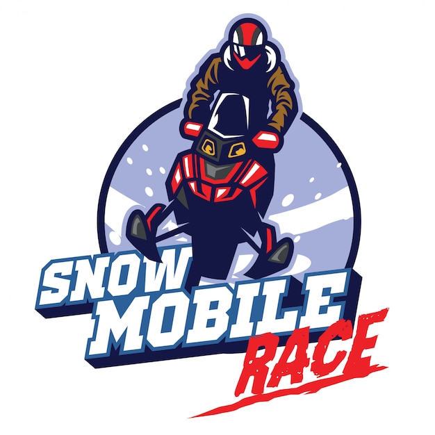 Sneeuwscooter race logo ontwerp