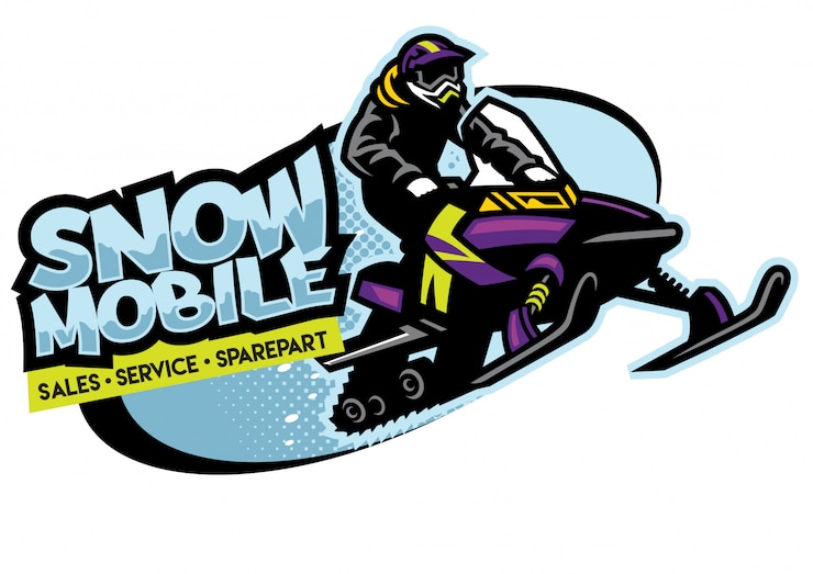 Vector sneeuwscooter winkel logo ontwerp