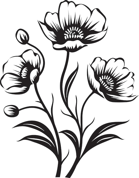 Vector sneeuwval bloem sketch elegant zwart icon icy floral handiwork stijlvol vector symbool