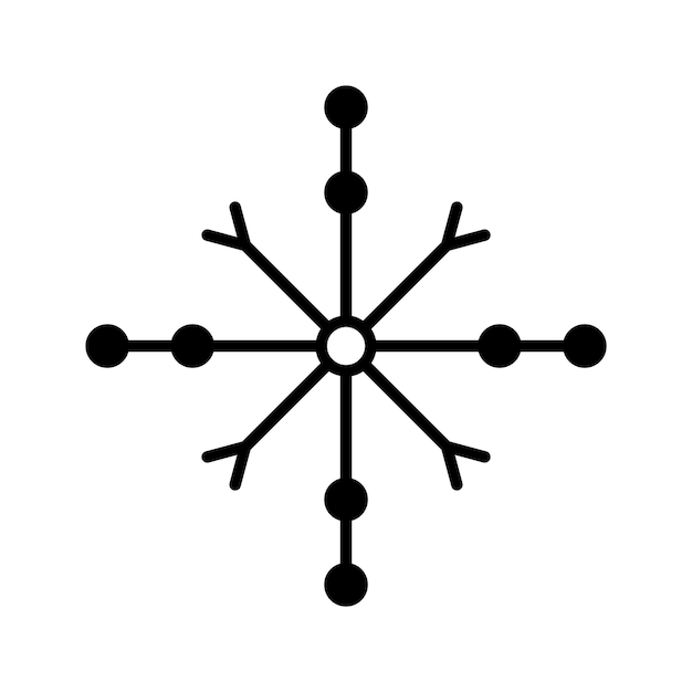 Sneeuwvlok decoratief element. hand getekende vector sneeuwvlok geïsoleerd op een witte achtergrond