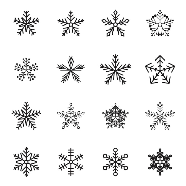 Sneeuwvlok icon set