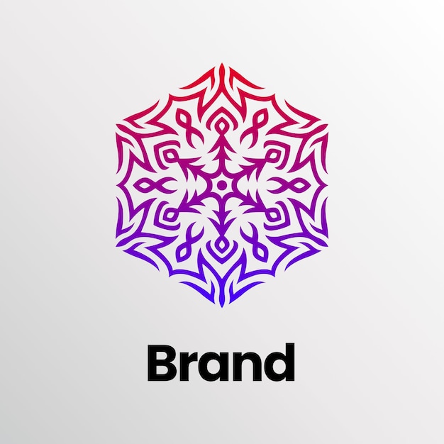 Vector sneeuwvlok luxe logo. beauty flower mandala-logo voor spa, yoga. bloemen bloem. onroerend goed-logo.