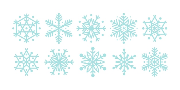 Sneeuwvlok op geïsoleerde achtergrond sneeuwvlok collectie Kerst icoon Vector illustratie