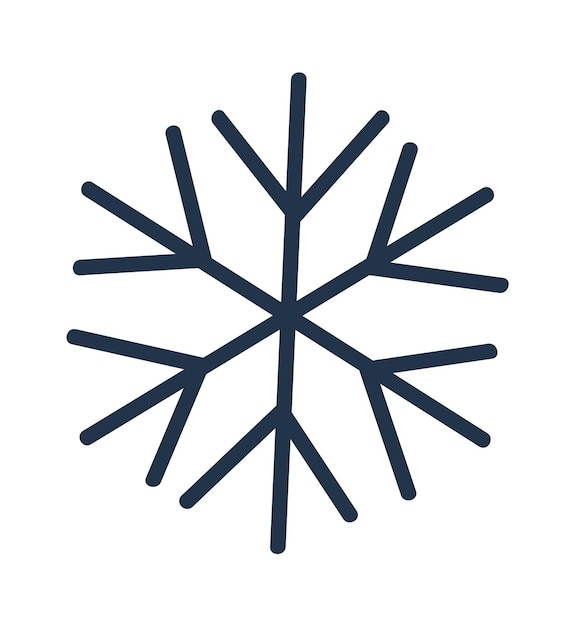 Sneeuwvlok platte pictogram Kerst tags ontwerpelement
