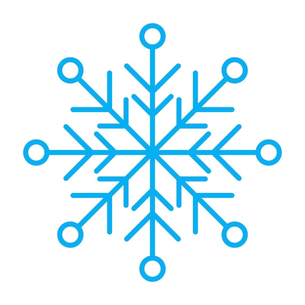 Sneeuwvlok sneeuwvlokpictogram eenvoudig sneeuwvlokpictogram in het ontwerp van de lijnstijl sneeuwvloksymbool vectorillustratie