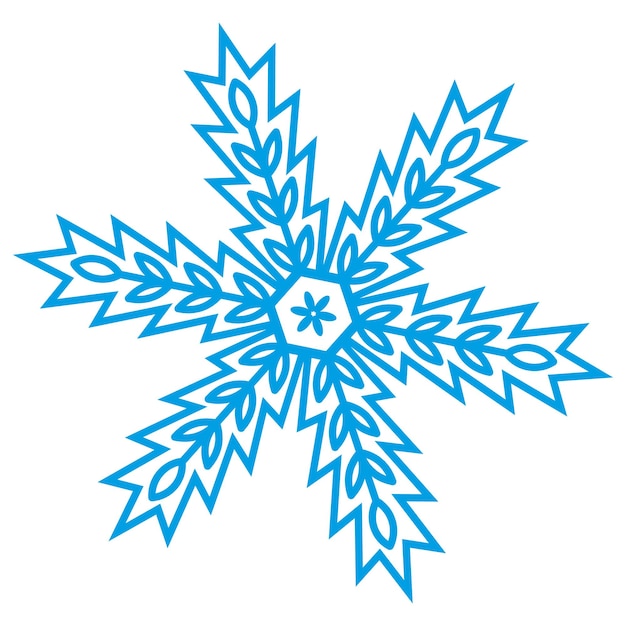 Sneeuwvlok symbool blauw silhouet geïsoleerd op een witte achtergrond