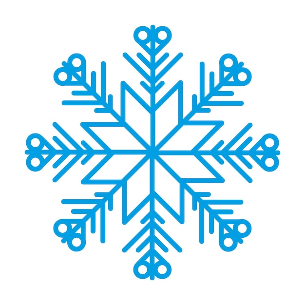 Sneeuwvlok symbool blauw silhouet geïsoleerd op een witte achtergrond