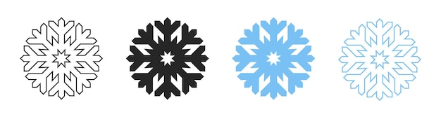 Sneeuwvlok vector icoon Sneeuw symbool Winter teken Weer symbool Sneeuwvlok icoon Vector illustratie