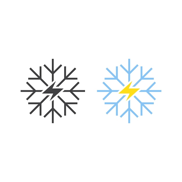 Sneeuwvlokenergie, koude energie. Vector logo pictogrammalplaatje