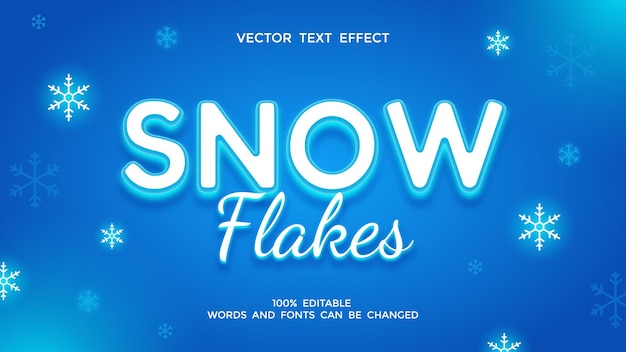 sneeuwvlokken bewerkbaar 3D-teksteffect