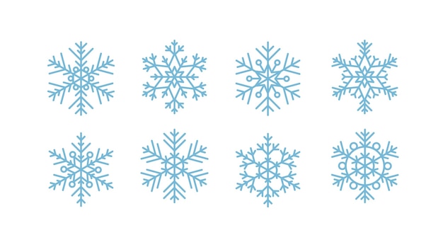 Sneeuwvlokken collectie. illustratie in vlakke stijl