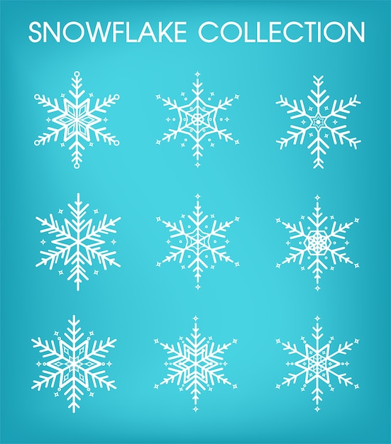 Sneeuwvlokken collectie ingesteld voor eerste kerstdag