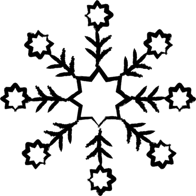 Sneeuwvlokken met de hand getekende vectorillustratie