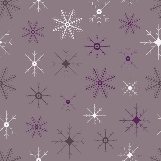 Vector sneeuwvlokken naadloos patroon. doodle feestelijke vector winter achtergrond. kerstmis, nieuwjaar sneeuwvlokken