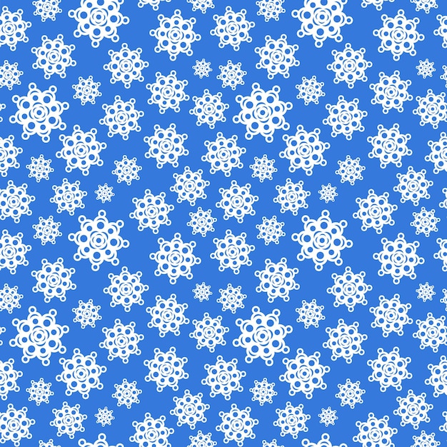 Sneeuwvlokken patroon Vector naadloze achtergrond met schattige sneeuwvlokken Sneeuwval herhalen illustratie Blauwe en witte winter ornament