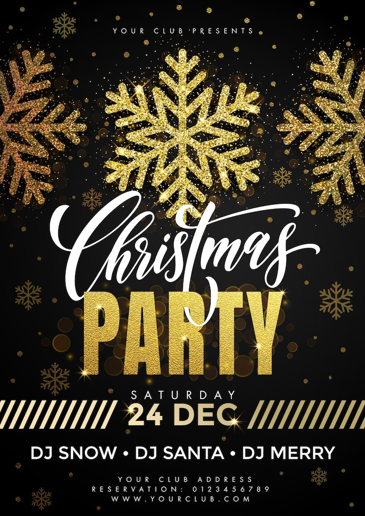 Vector sneeuwvlokken patroon voor christmas party flyer