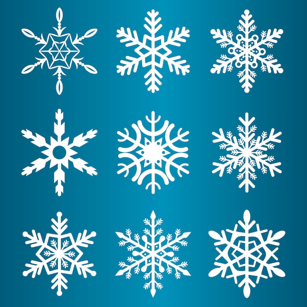 Sneeuwvlokken wintertijd vector Kerstmis sneeuw vakantie koude ijs vlok symbool illustratie