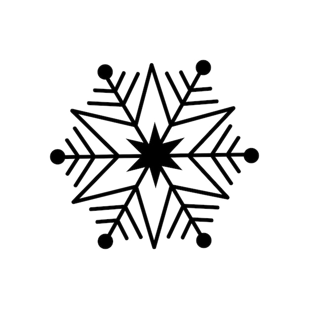 Sneeuwvlokpictogram Bewerkbaar vectorpictogram dat op witte achtergrond wordt geïsoleerd