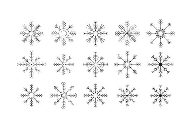 Sneeuwvlokpictogram geïsoleerd Kerstmis en Nieuwjaar ontwerpelement bevroren symbool Vector illustratie