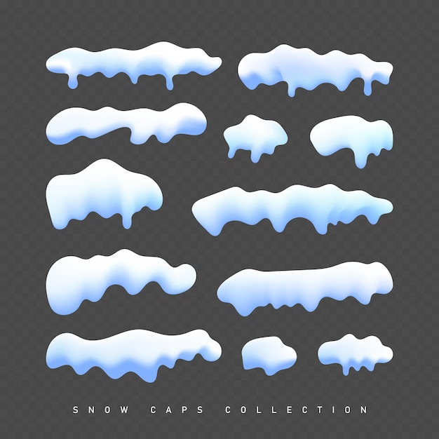 Sneeuwwitte capes en stapels transparante realistische set geïsoleerde vectorillustratie