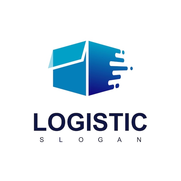 Snel bewegende doos, logistiek logo