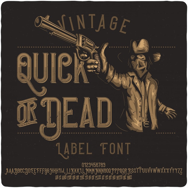 Vector snel of dood label lettertype