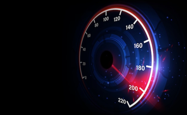 Vector snelheid beweging achtergrond met snelheidsmeter