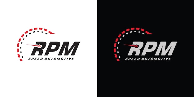 Snelheid rpm-logo-ontwerp voor auto's