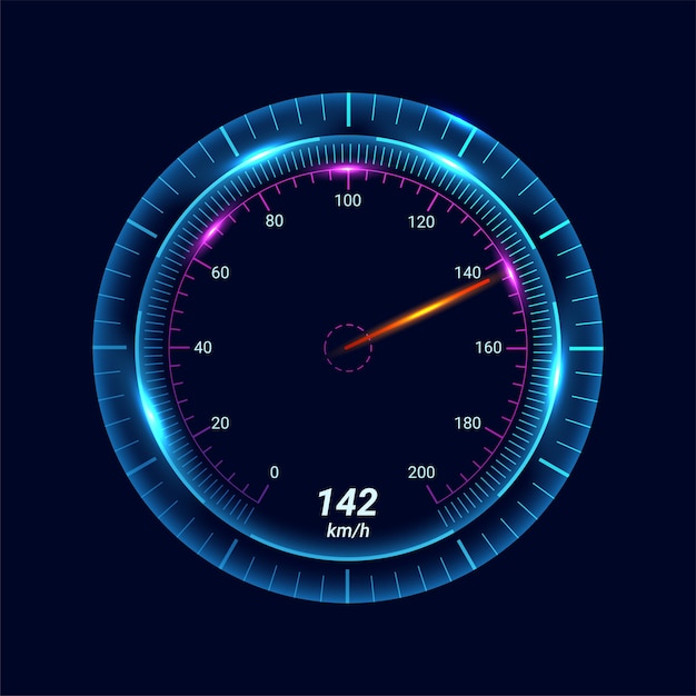Snelheidsindicatoren met wijzer voor geïsoleerd voertuigdashboard