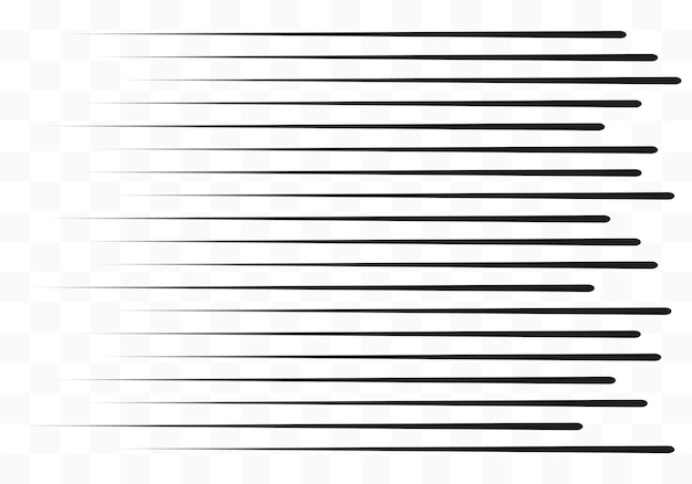 Snelheidslijnen Ontwerpelement bewegingseffecttekens Zwarte lijnen op witte achtergrond Vector