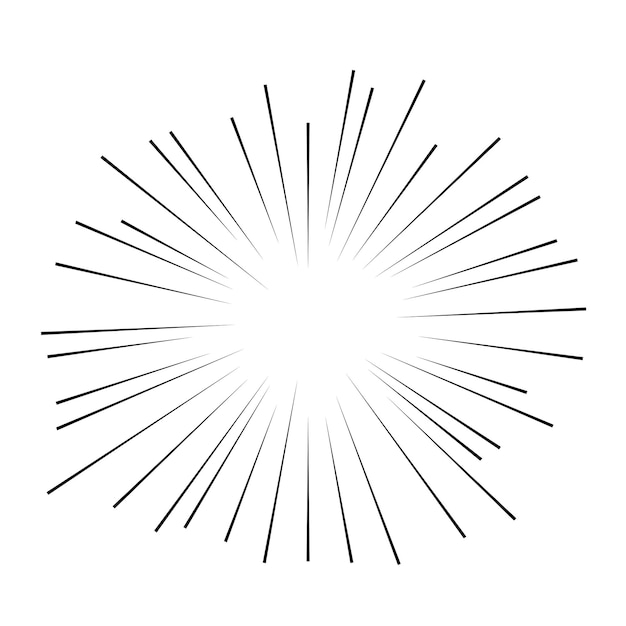 Snelheidslijnen op witte achtergrond snelheidslijnen manga-effect comische bewegingselementen flitsstralen