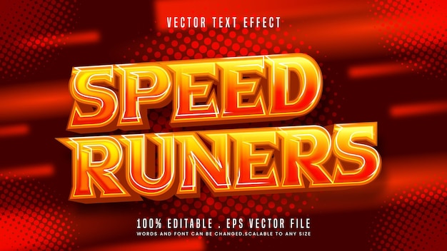 Snelheidslopers 3D bewerkbare teksteffect lettertypestijl