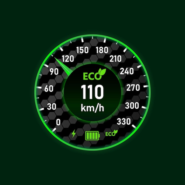 Snelheidsmeter elektrische auto met verlichting